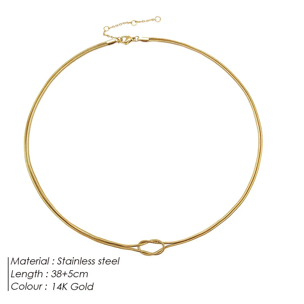 Asiya שרשרת קשר מצופה זהב 14K