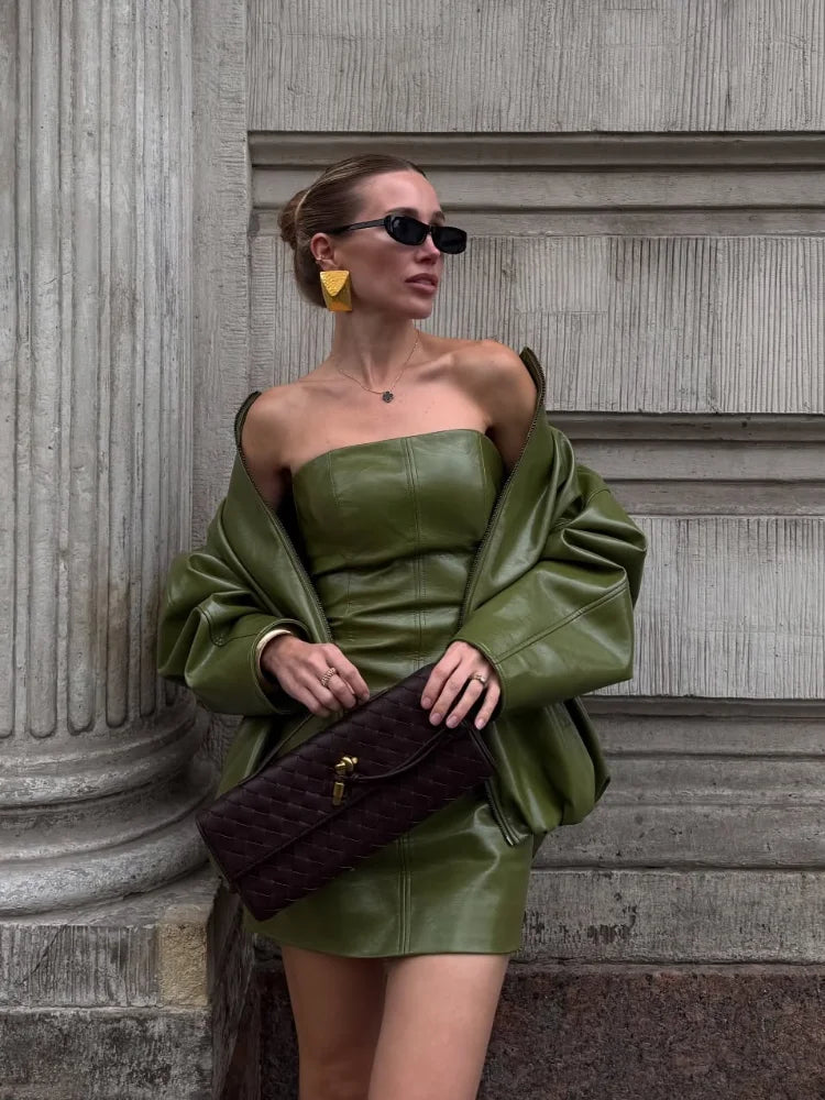 סט שמלה מיני וג'קט -אלכס