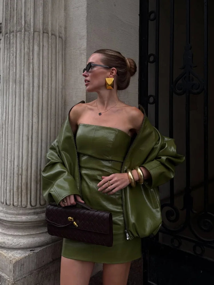 סט שמלה מיני וג'קט -אלכס