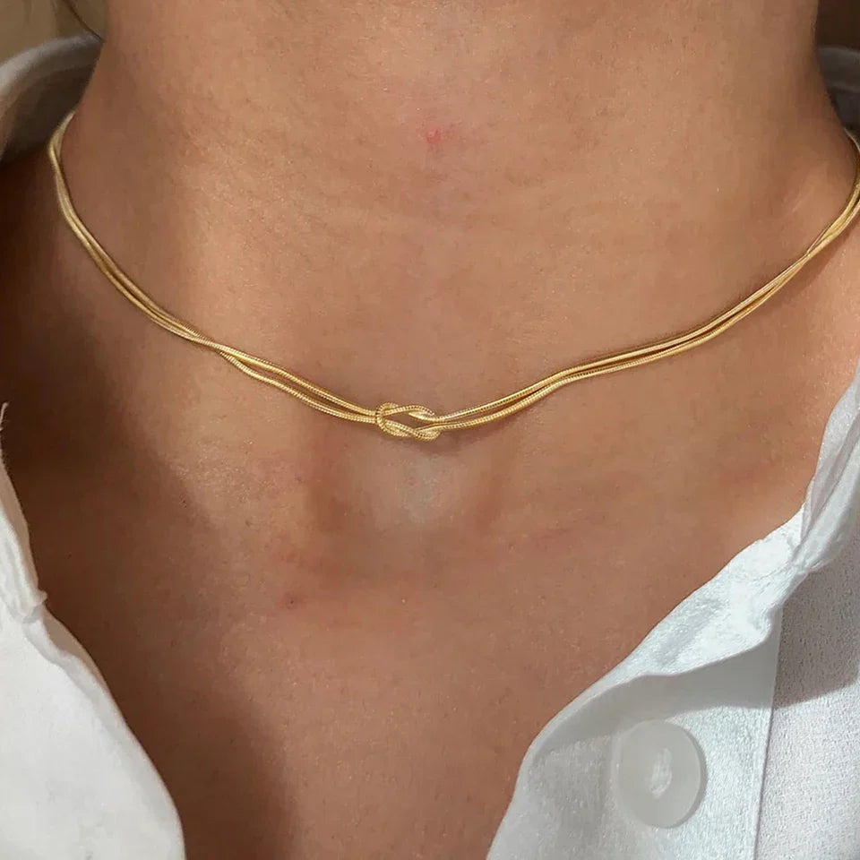 Asiya שרשרת קשר מצופה זהב 14K